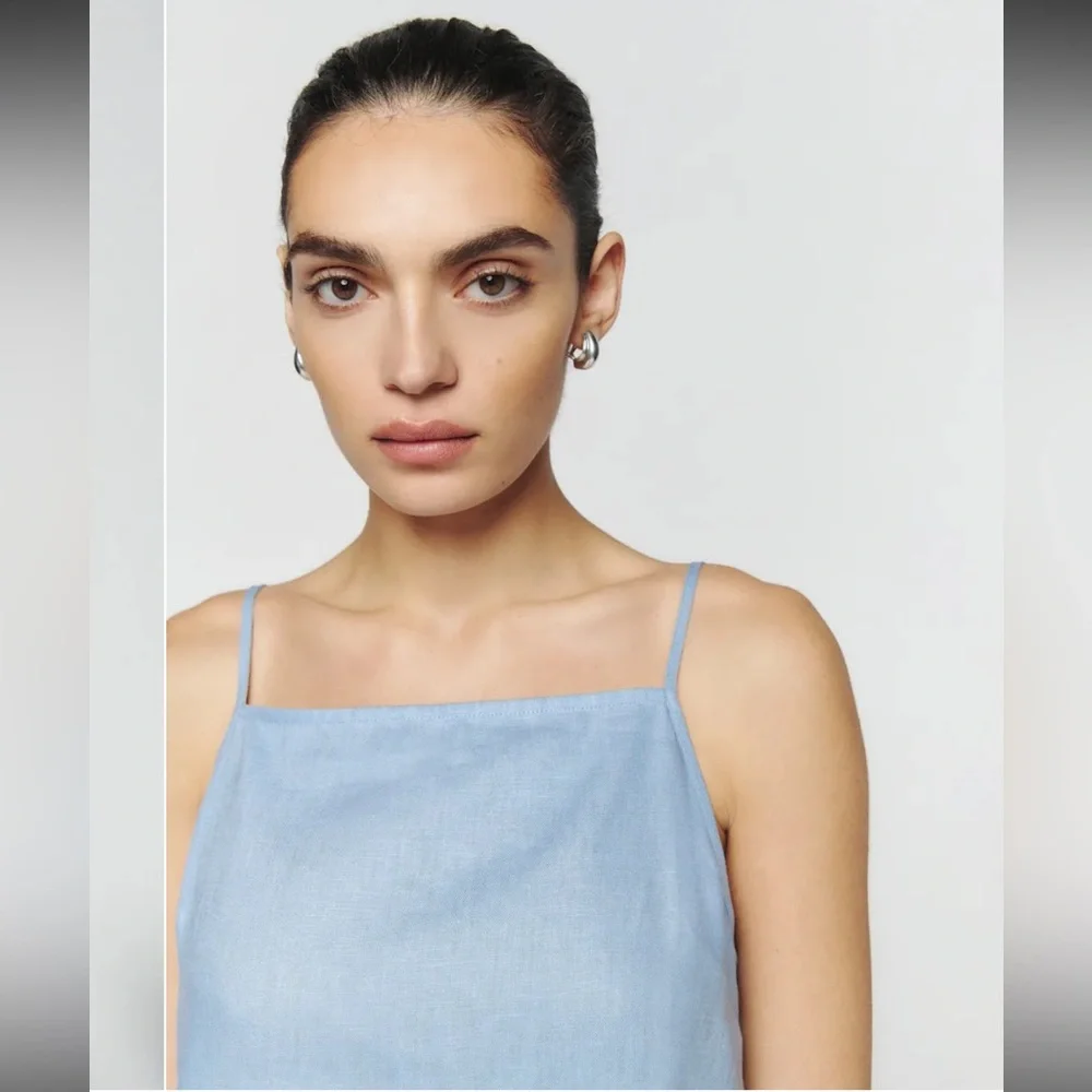 Reformation Light Blue Mini Slip Dress - Picture 3 of 10